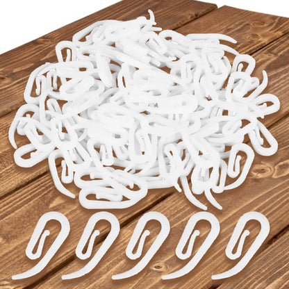 100pcs/Set Curtain Hanging Hooks Ring Window Curtain Hanger Hooks White Plastic Curtain Hook For Home Office Curtain Accessories