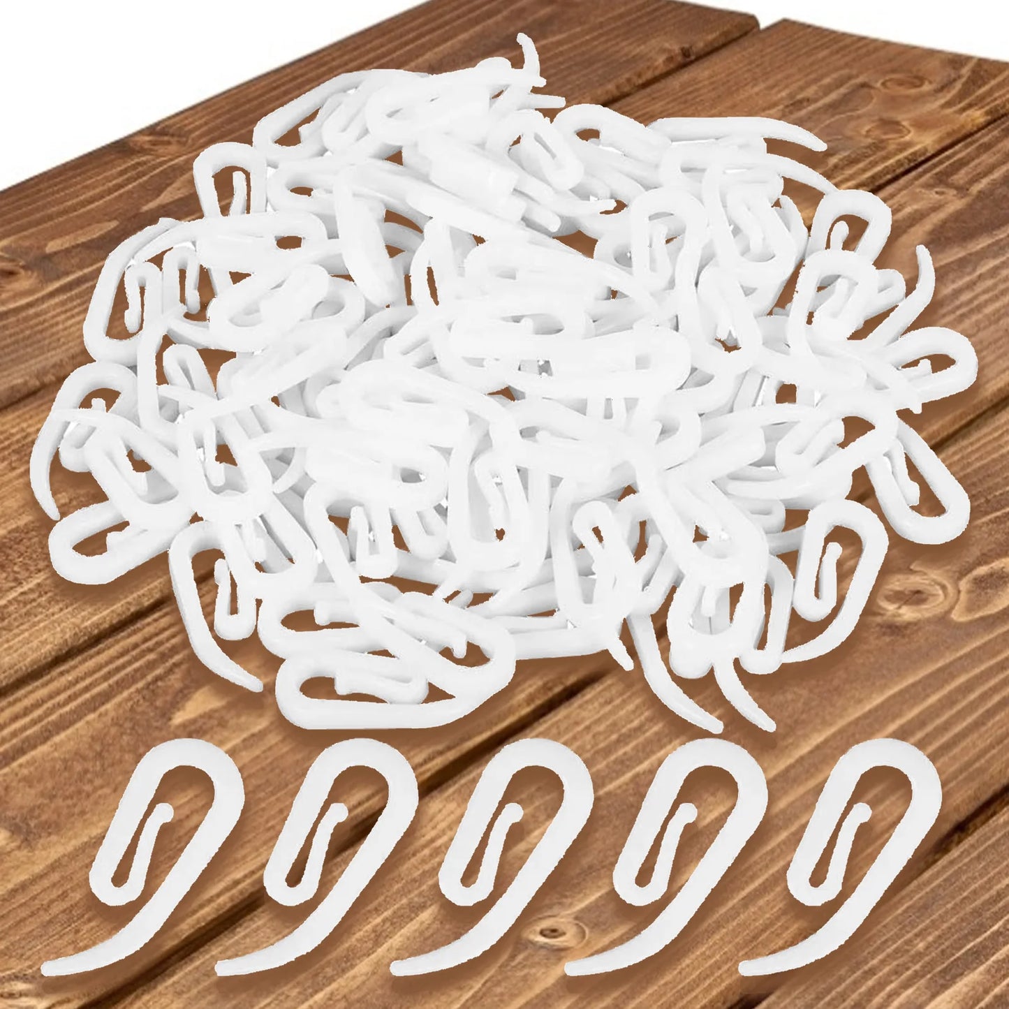 100pcs/Set Curtain Hanging Hooks Ring Window Curtain Hanger Hooks White Plastic Curtain Hook For Home Office Curtain Accessories
