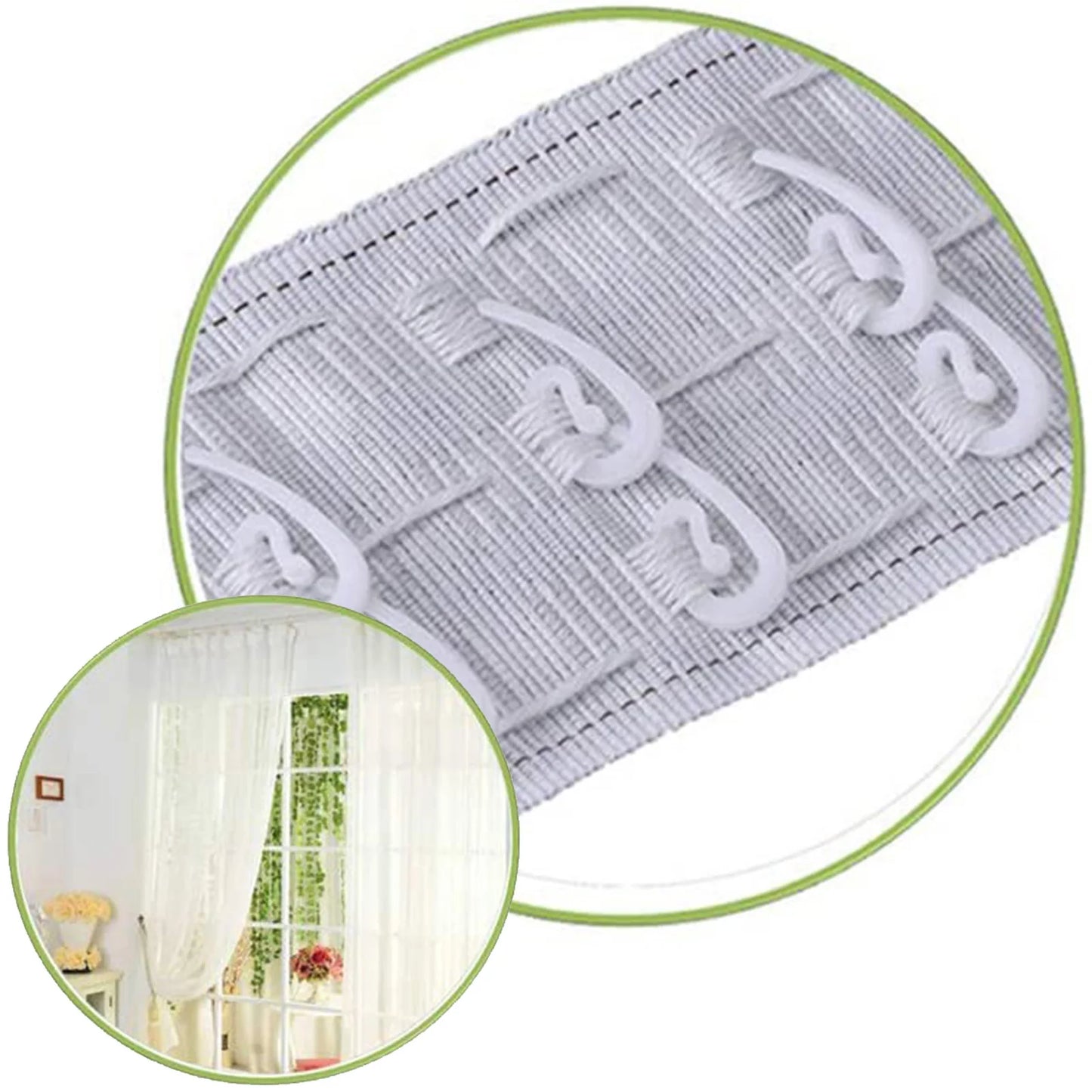 100pcs/Set Curtain Hanging Hooks Ring Window Curtain Hanger Hooks White Plastic Curtain Hook For Home Office Curtain Accessories