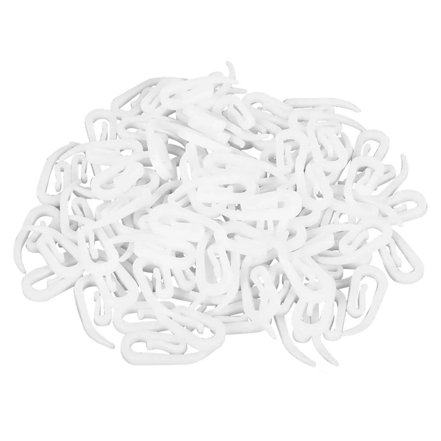100pcs/Set Curtain Hanging Hooks Ring Window Curtain Hanger Hooks White Plastic Curtain Hook For Home Office Curtain Accessories