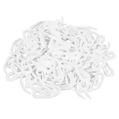 100pcs/Set Curtain Hanging Hooks Ring Window Curtain Hanger Hooks White Plastic Curtain Hook For Home Office Curtain Accessories