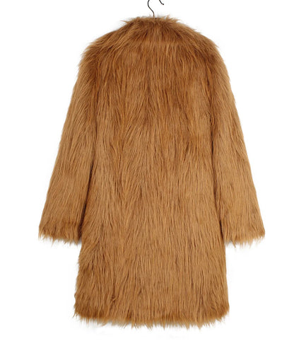 Autumn Winter New Fashionable Suit Collar Men Jacket Synthetic Fur Imitation Fox Fur Thick Medium Long Coat