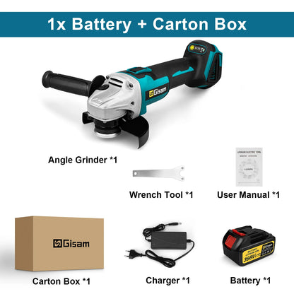 125mm Brushless Electric Angle Grinder Grinding Polishing Tool Cutting Machine Woodworking Power Tool for Makita 18V Battery Pin