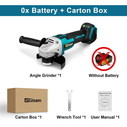 125mm Brushless Electric Angle Grinder Grinding Polishing Tool Cutting Machine Woodworking Power Tool for Makita 18V Battery Pin