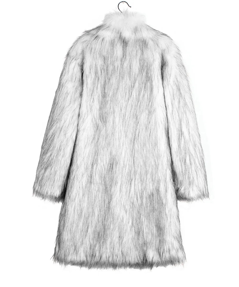 Autumn Winter New Fashionable Suit Collar Men Jacket Synthetic Fur Imitation Fox Fur Thick Medium Long Coat