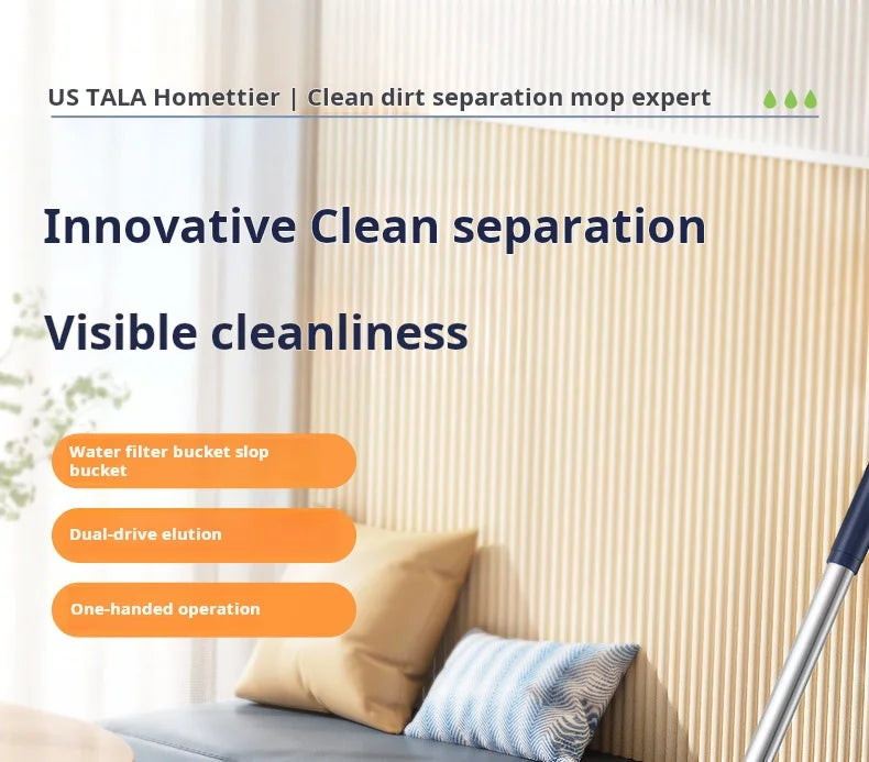 Automatic Lazy Mop, Hand Wash-Free, Home Mop, Flat Pier, New