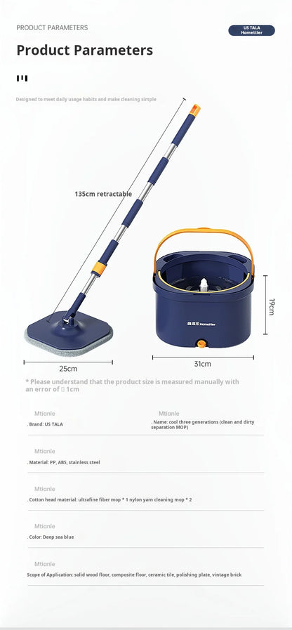 Automatic Lazy Mop, Hand Wash-Free, Home Mop, Flat Pier, New