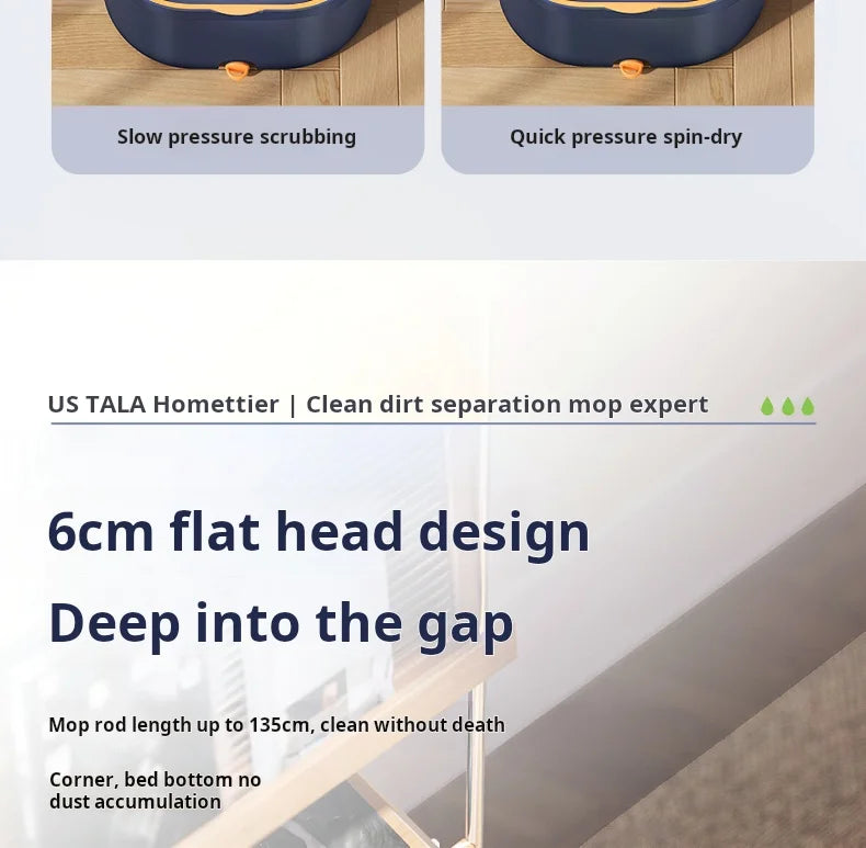 Automatic Lazy Mop, Hand Wash-Free, Home Mop, Flat Pier, New