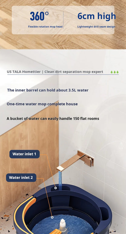 Automatic Lazy Mop, Hand Wash-Free, Home Mop, Flat Pier, New