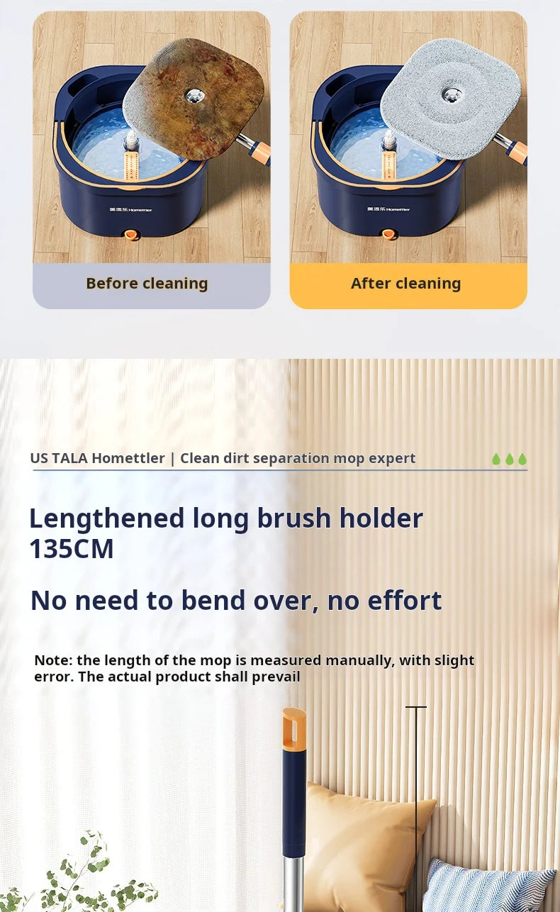 Automatic Lazy Mop, Hand Wash-Free, Home Mop, Flat Pier, New