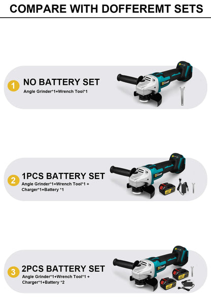 125mm Brushless Electric Angle Grinder Grinding Polishing Tool Cutting Machine Woodworking Power Tool for Makita 18V Battery Pin