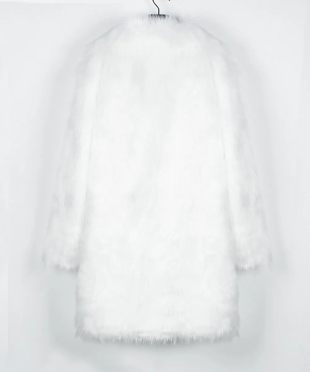 Autumn Winter New Fashionable Suit Collar Men Jacket Synthetic Fur Imitation Fox Fur Thick Medium Long Coat