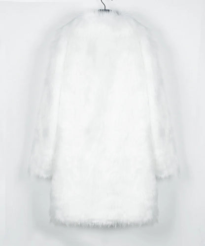 Autumn Winter New Fashionable Suit Collar Men Jacket Synthetic Fur Imitation Fox Fur Thick Medium Long Coat